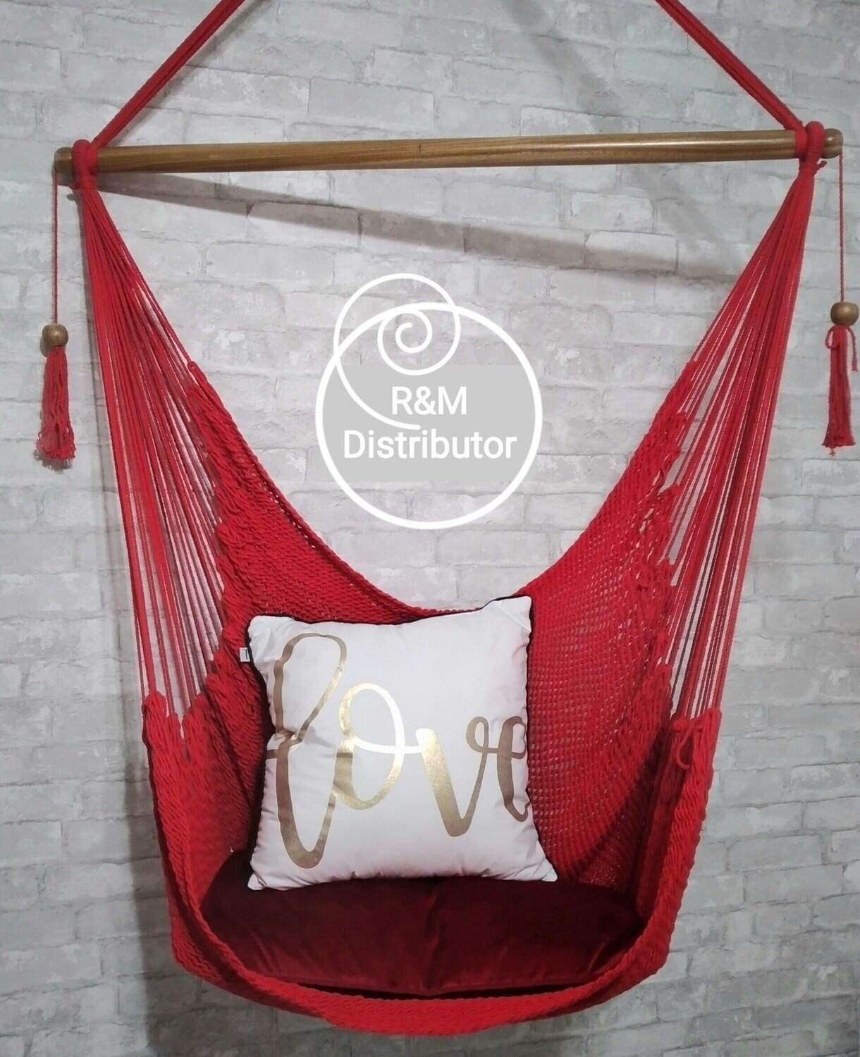Columpio Macramé Rojo