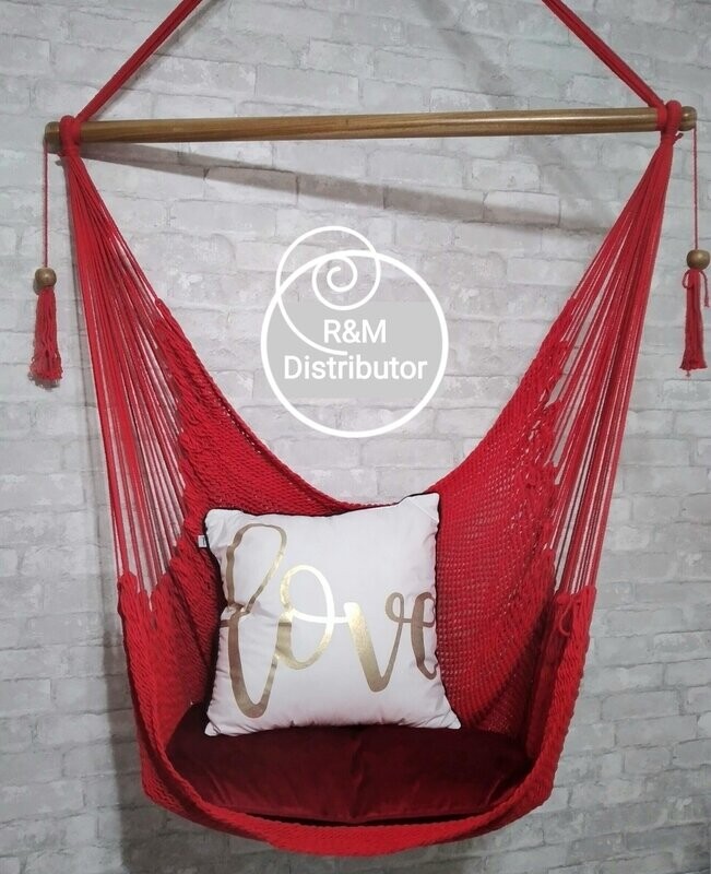 Columpio Macramé Rojo