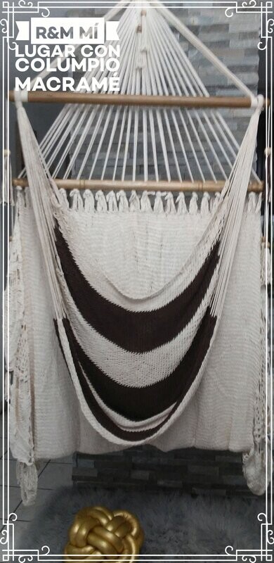 Columpio Macramé marrón y crema