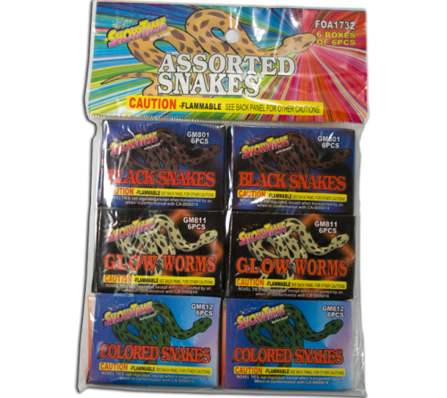 Assorted Color Snakes (6 pk.)