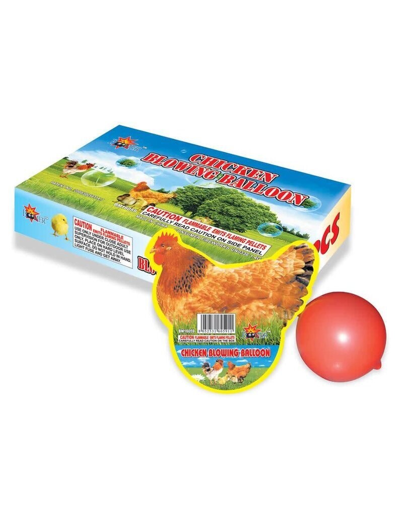 Chicken Blowing Balloon Each