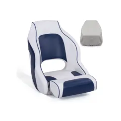 Sport flip up captain boat seat White/Blue