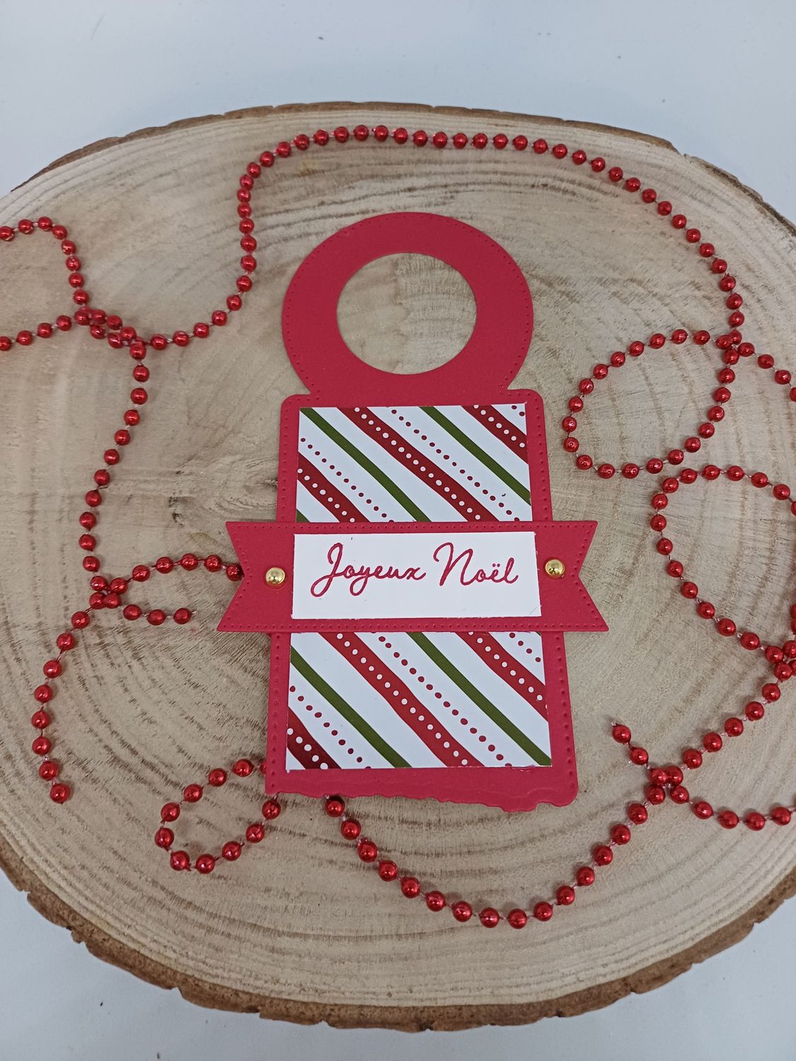 Etiquette goulot bouteille joyeux noël rouge trait