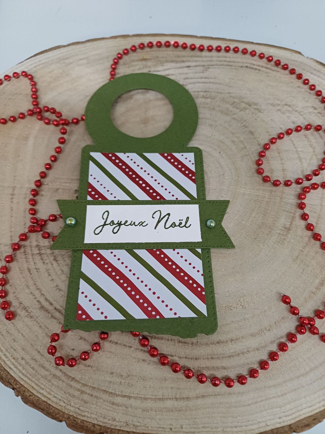 Etiquette goulot bouteille joyeux noël verte trait