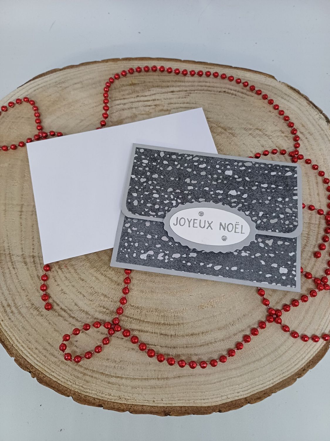 Carte cadeau joyeux noël grise