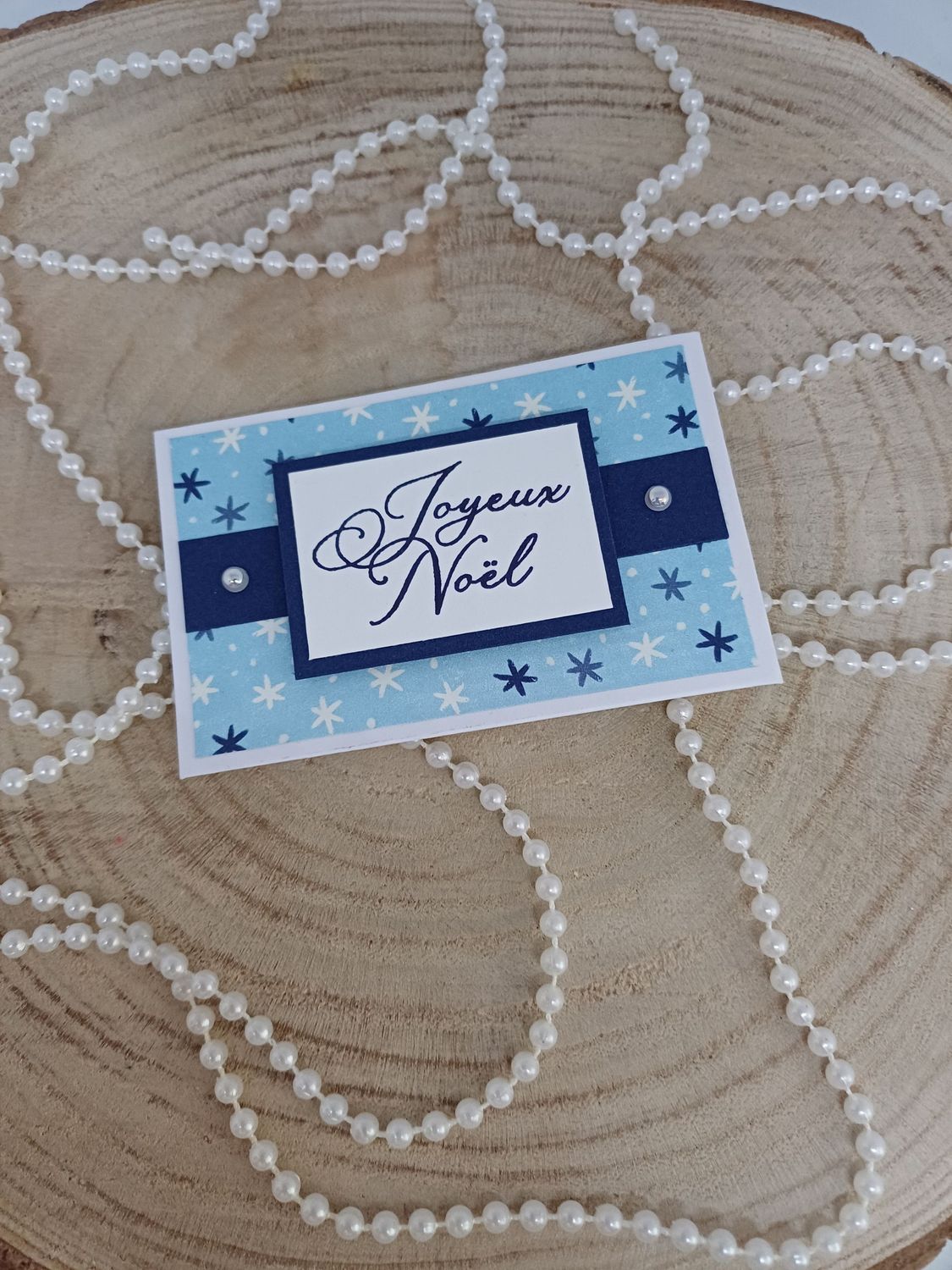 Enveloppe carte cadeau joyeux noël bleu