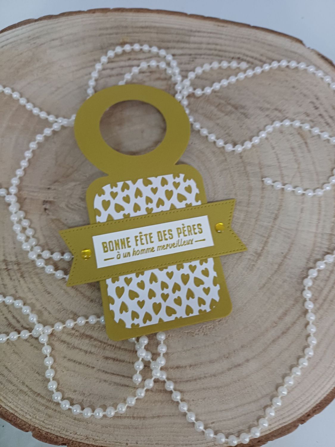 Etiquette goulot bouteille  fête des pères jaune PM