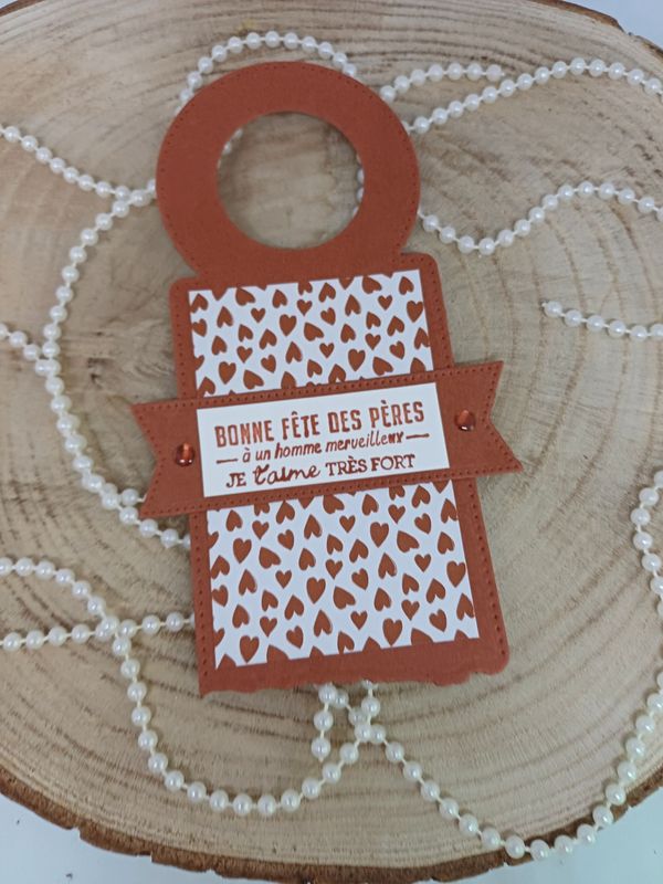 Etiquette goulot bouteille  fête des pères marron GM