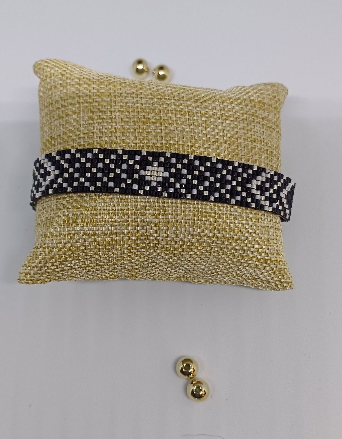 Bracelet noir argenté gris 2