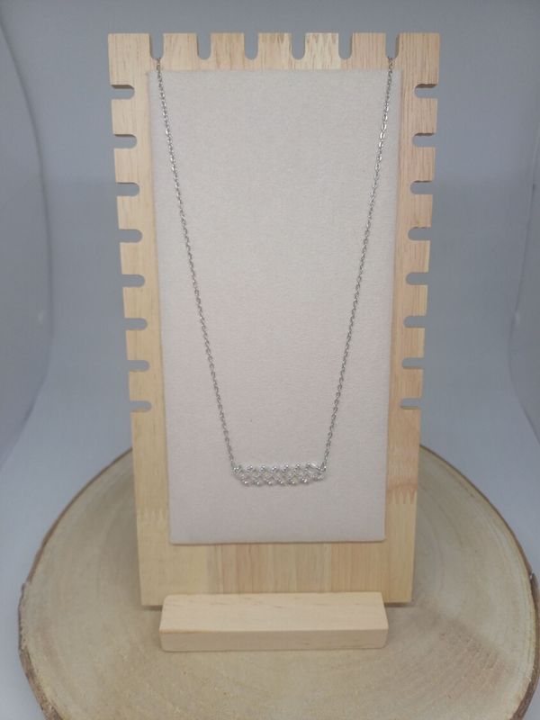 Collier  perles transparentes claires  et argentées 19