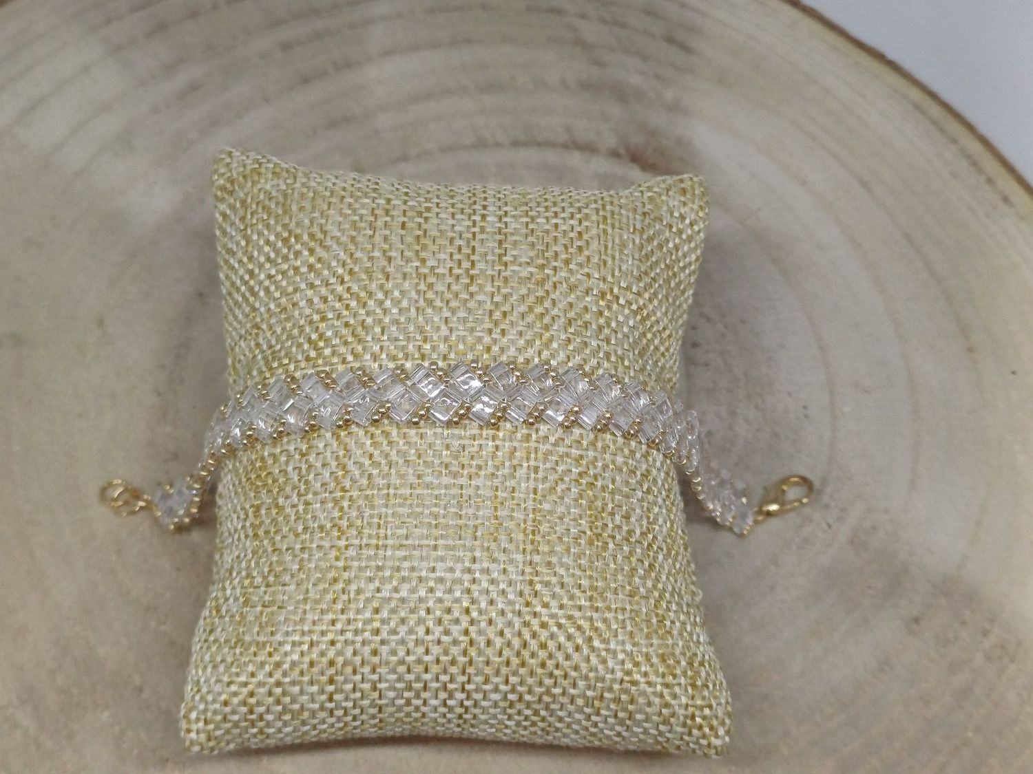 Kit 21 pour réaliser 1 bracelet perles transparentes claires et dorées