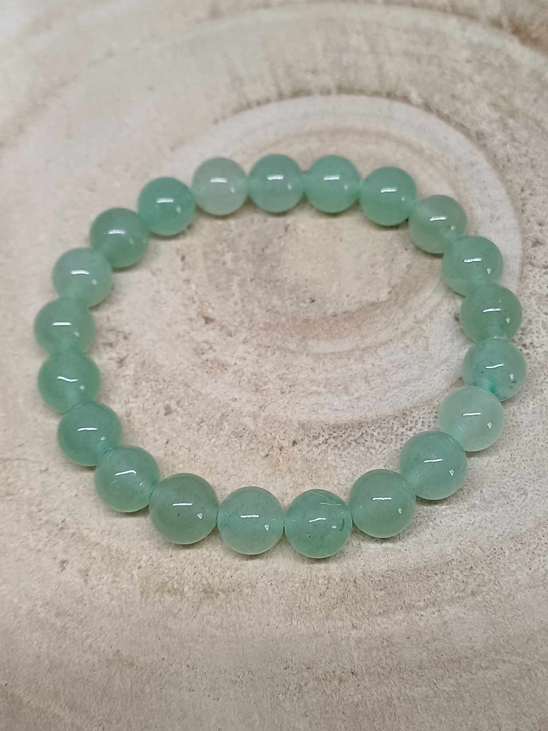 AVENTURINE VERTE AB  ​bracelet élastique, perles 08mm, dimension 16cm