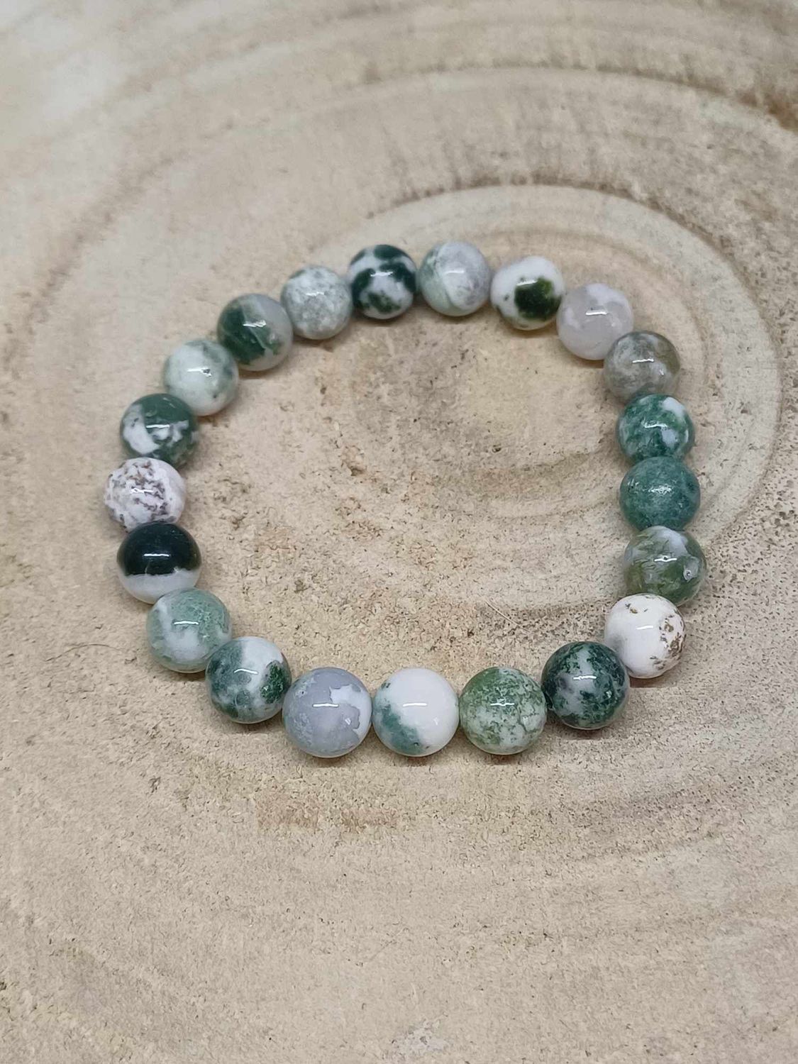 AGATHE ARBRE AB  ​bracelet élastique, perles 08mm, dimension 17cm