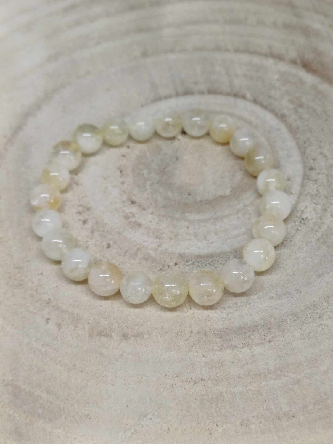 CITRINE CHAUFFEE AB  ​bracelet élastique, perles 08mm, dimension 18cm