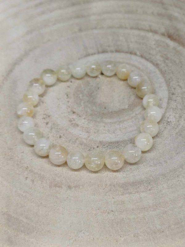 CITRINE CHAUFFEE AB  ​bracelet élastique, perles 08mm, dimension 18cm