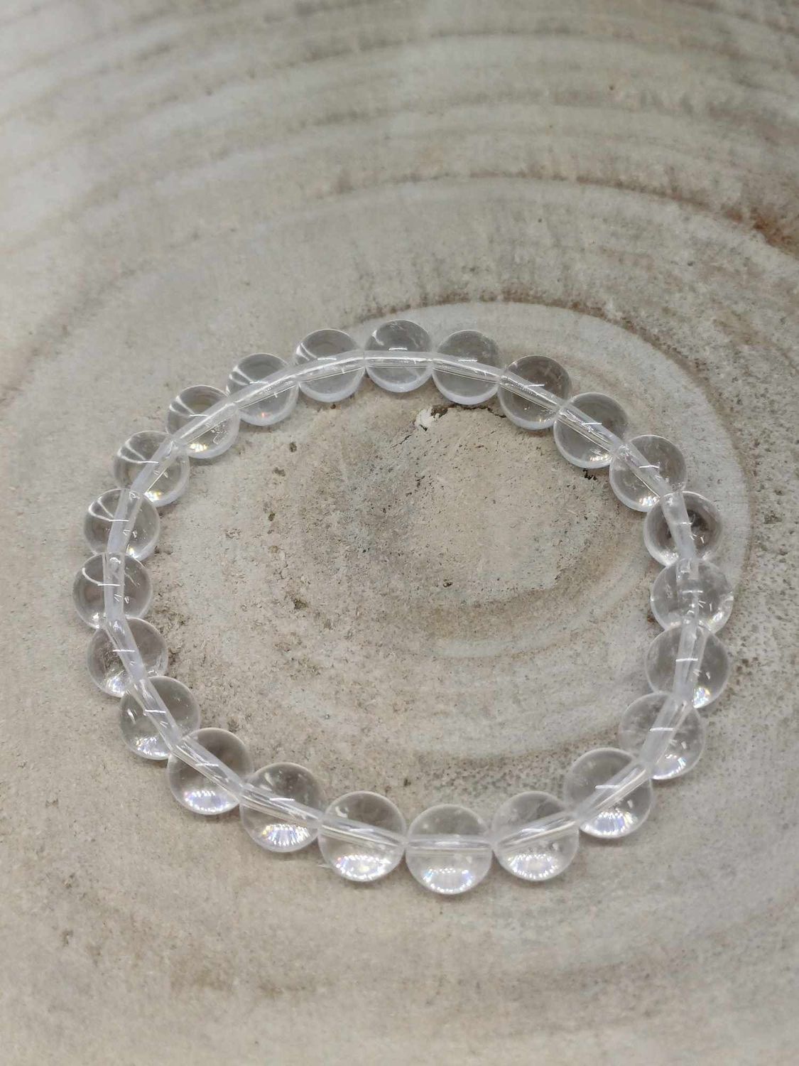 CRISTAL DE ROCHE AA  ​bracelet élastique, perles 08mm, dimension 16cm