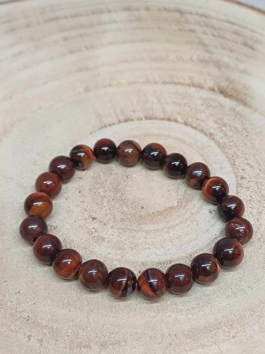 OEIL DE TAUREAU ​bracelet élastique, perles 08mm, dimension 16.5cm