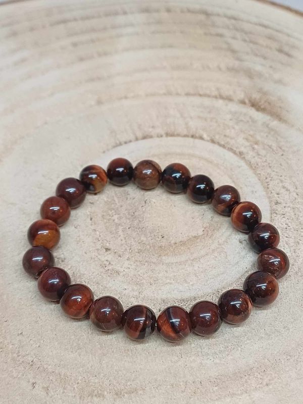 OEIL DE TAUREAU ​bracelet élastique, perles 08mm, dimension 16.5cm
