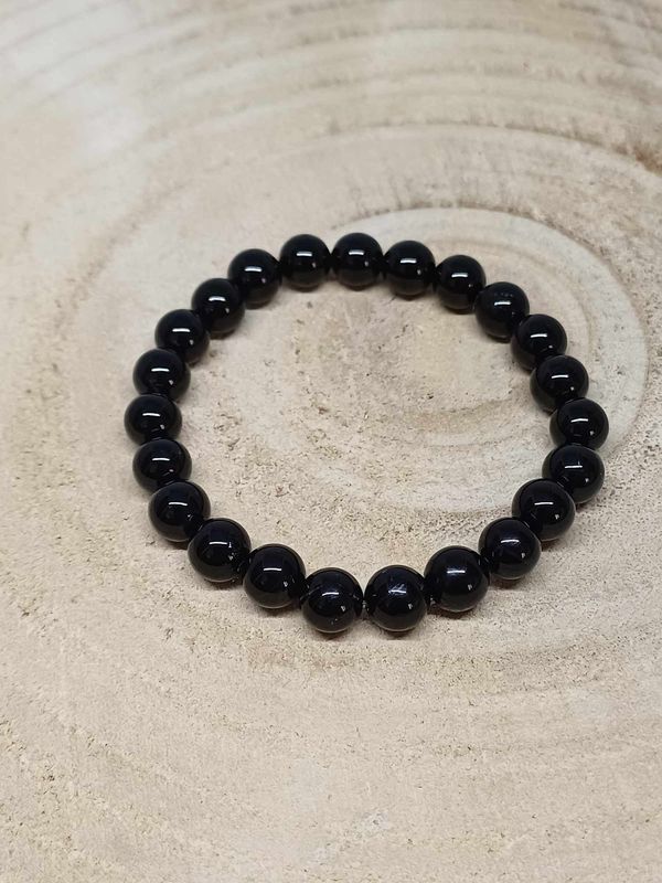 ONYX A bracelet élastique, perles 08mm, dimension 16cm