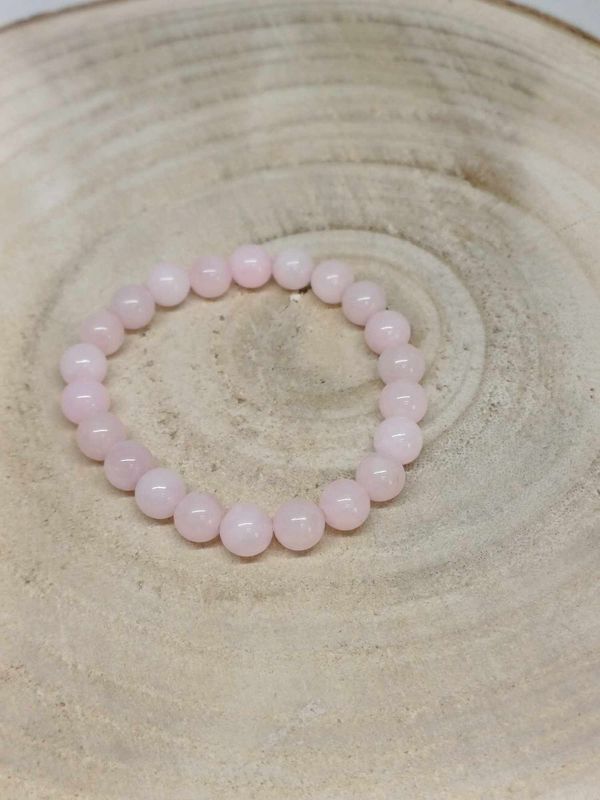 QUARTZ ROSE BRESIL AB  bracelet élastique, perles 08mm, dimension 16cm