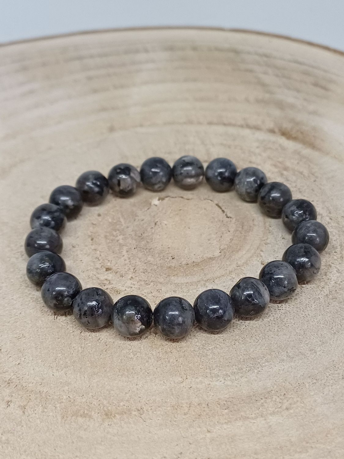 ​​​LABRADORITE bracelet élastique, perles 08mm, dimension 19cm