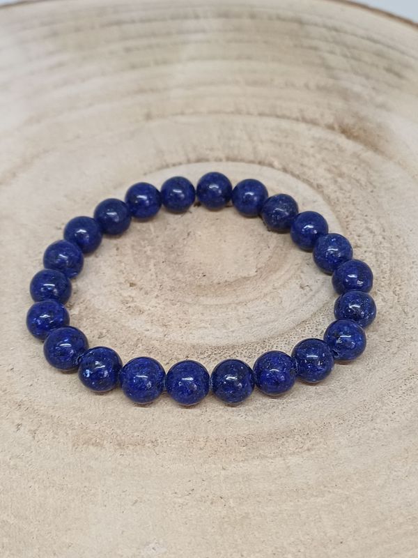 ​​​LAPIS LAZULI ​​​bracelet élastique, perles 08mm, dimension 18cm