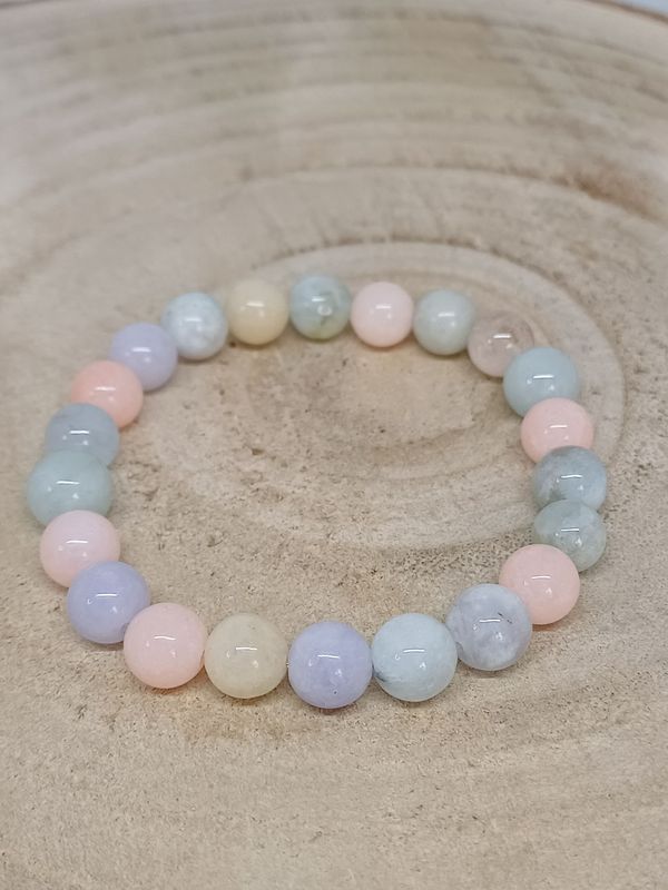BERYL NATUREL ​​​bracelet élastique, perles 08mm, dimension 18cm