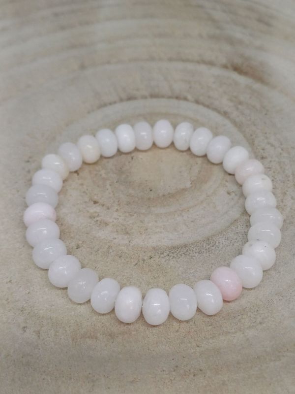 ​​​MANGANOCALCITE bracelet élastique, perles 08mm, dimension 18cm