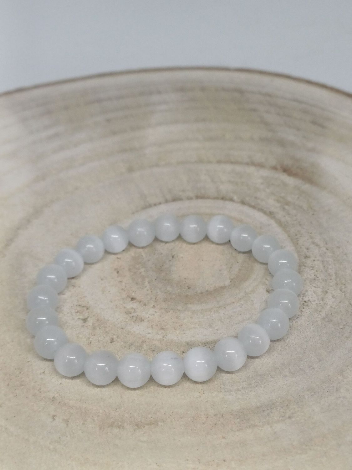 OEIL DE CHAT ​​​bracelet élastique, perles 08mm, dimension 18m