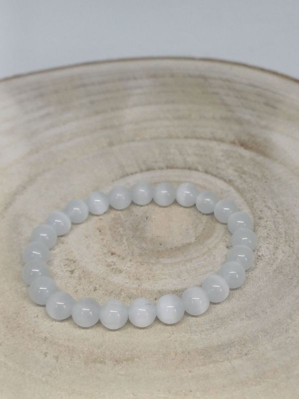 OEIL DE CHAT ​​​bracelet élastique, perles 08mm, dimension 18m