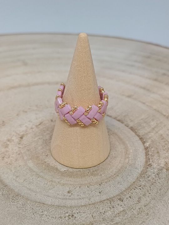 Bague chevron roses et dorées 50 Bague chevron roses et dorées 50