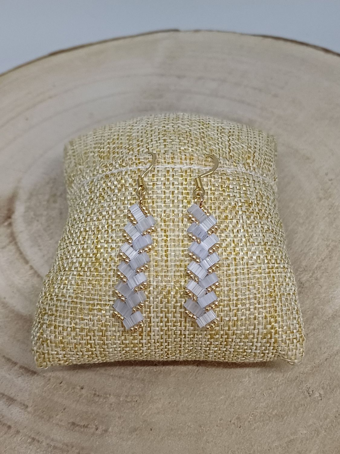 Kit 54 pour réaliser 1 paire de boucle d'oreille perles  bleues​ et dorées