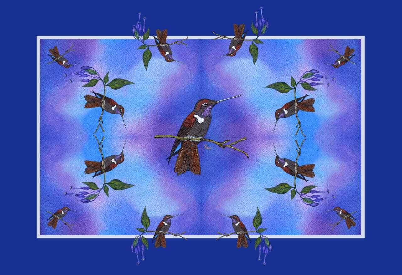 Lilac Hummingbird Scarf
