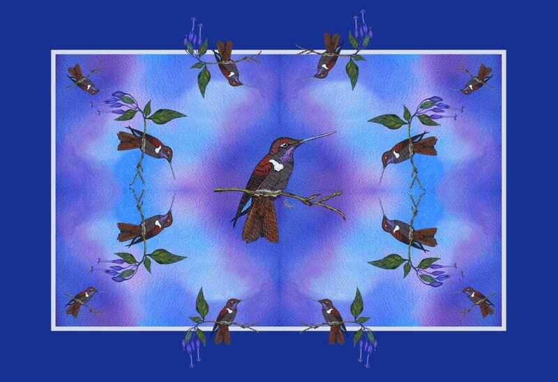 Lilac Hummingbird Scarf