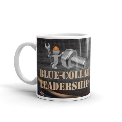 Blue-Collar Leadership Coffee Mug with Flag
