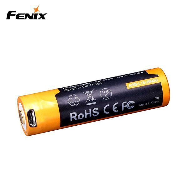 FENIX 18650 LI-ION BATTERI USB 2600MAH