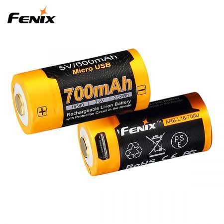 FENIX ARB-L16-700U 16340 BATTERI USB UPPLADDNINGSBART LI-ION