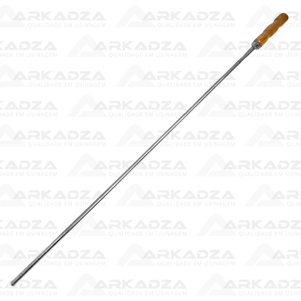 B6 Cód. 116 - Espeto/Varão Aço Carbono c/ Cabo Madeira Ø1/2&quot; x 1.120mm (Consultar envio antes de finalizar a compra)
