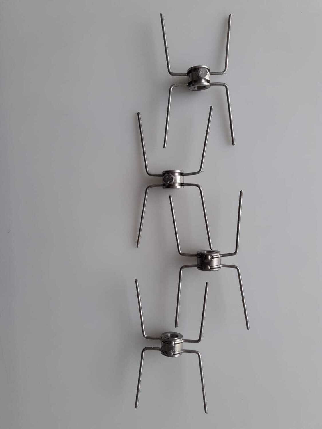 KIT - 4 PÇS GANCHO DUPLO AÇO INOXIDÁVEL