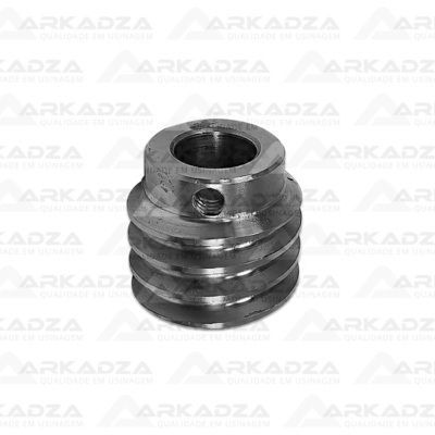 B4 Cód. 126/2 - Sem Fim Aço Usinado p/ Motor Furo 5/8″ x Ø35mm x 33mm