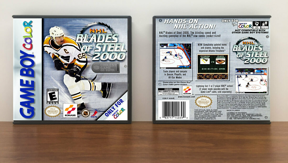 NHL Blades of Steel 2000, Artwork Spine Color: Chrome