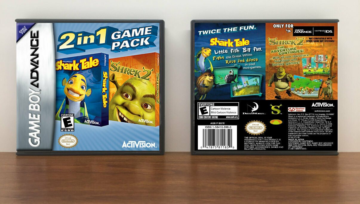 2-In-1 Game Pack: Shark Tale / Shrek 2, Artwork Spine Color: Chrome