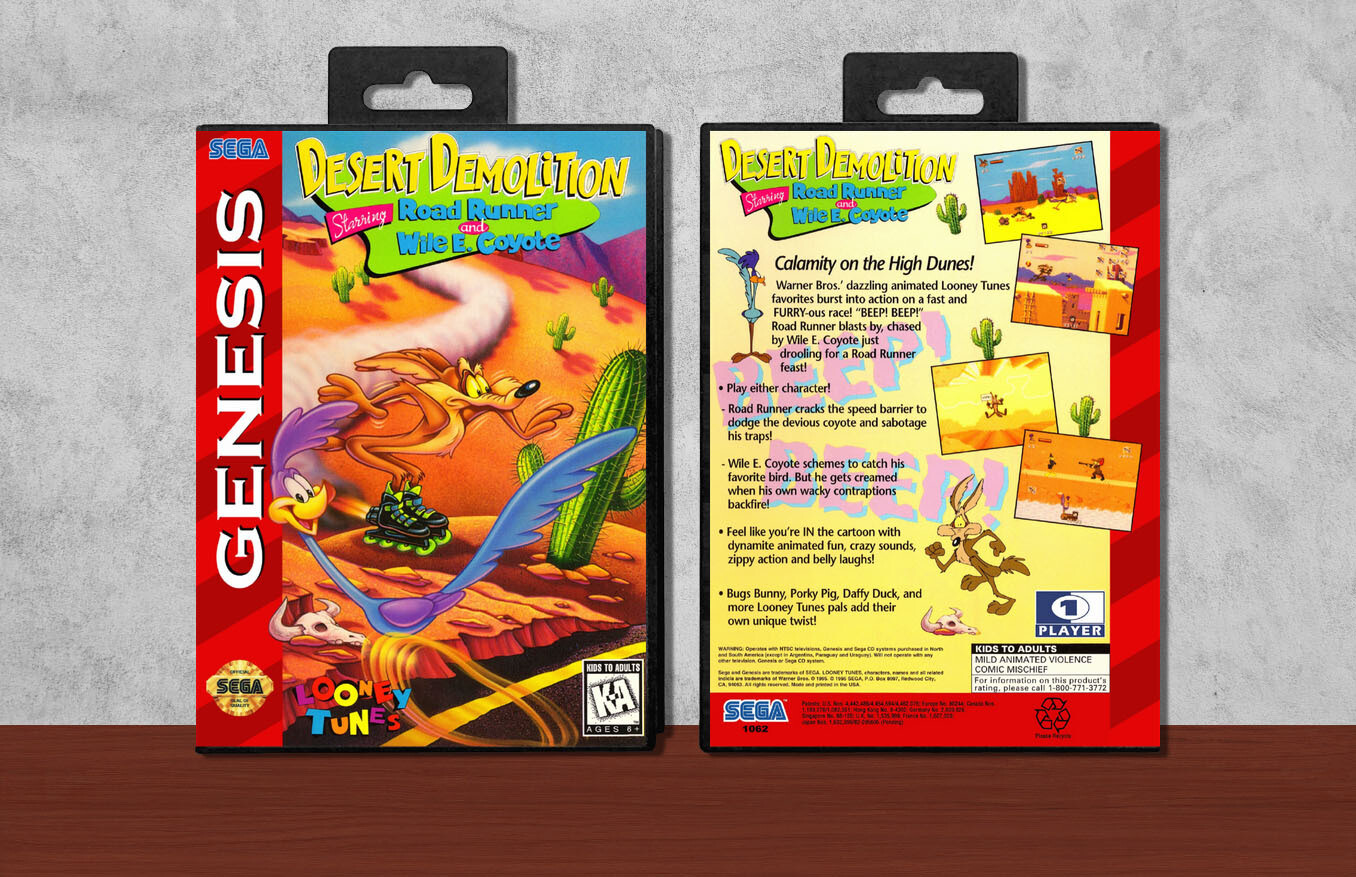 Desert Demolition Starring Road Runner and Wile E. Coyote, Case Color: Black