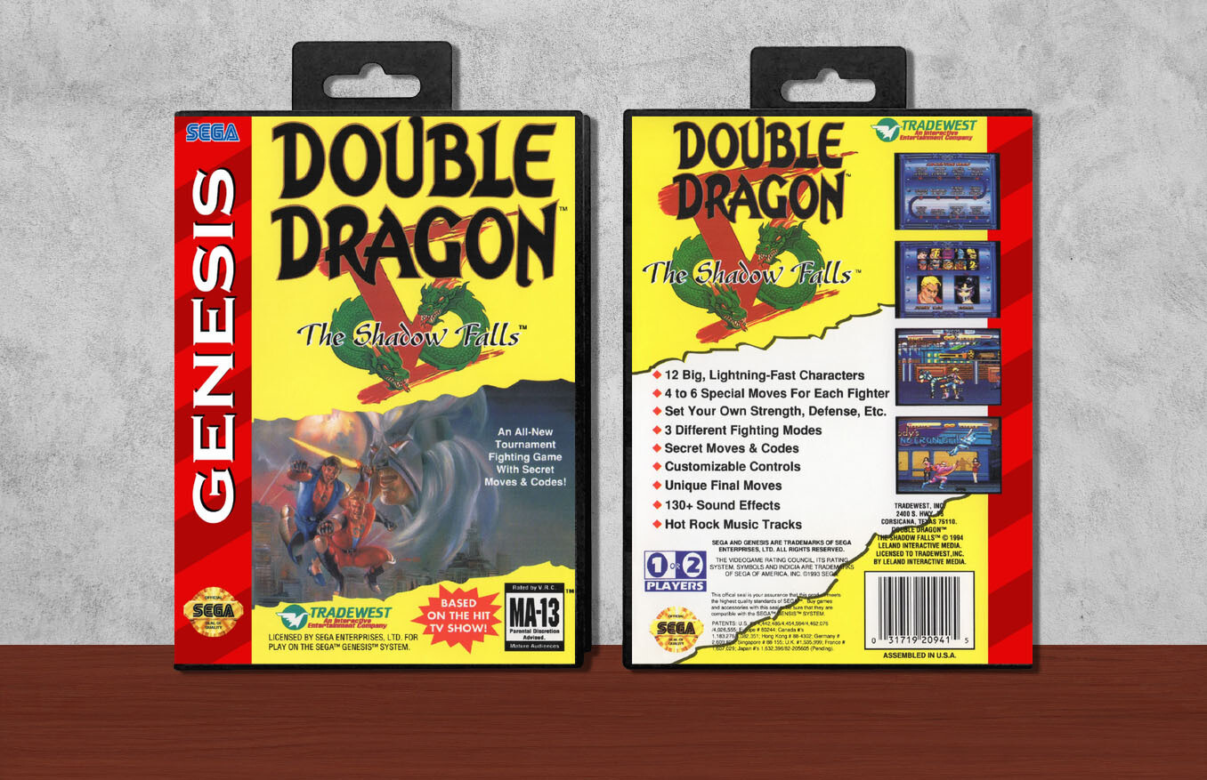 Double Dragon V: The Shadow Falls, Case Color: Black