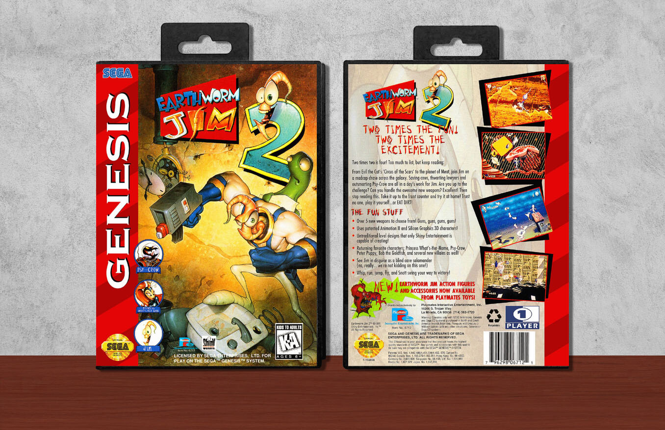 Earthworm Jim 2, Case Color: Black