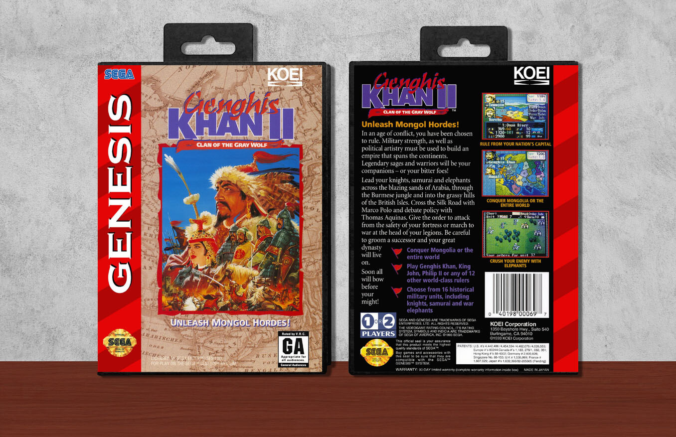 Genghis Khan II: Clan of the Gray Wolf, Case Color: Black