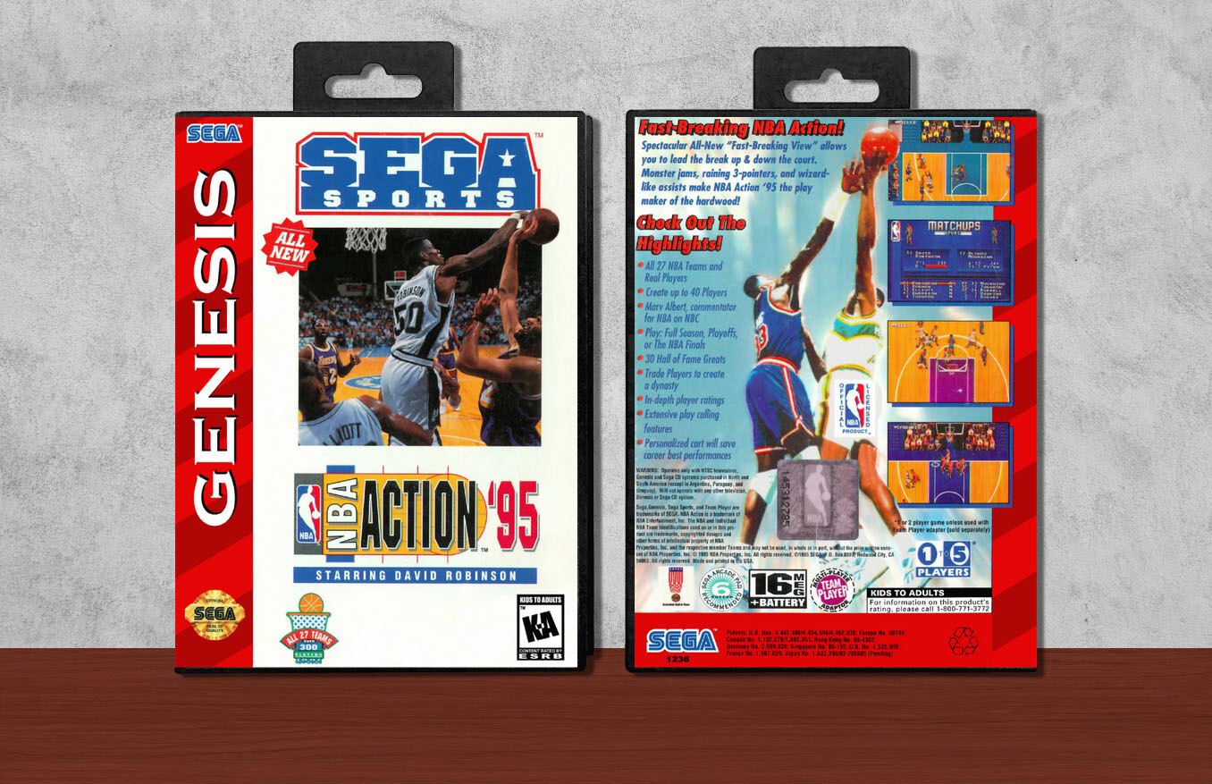 NBA Action &#39;95 Starring David Robinson, Case Color: Black
