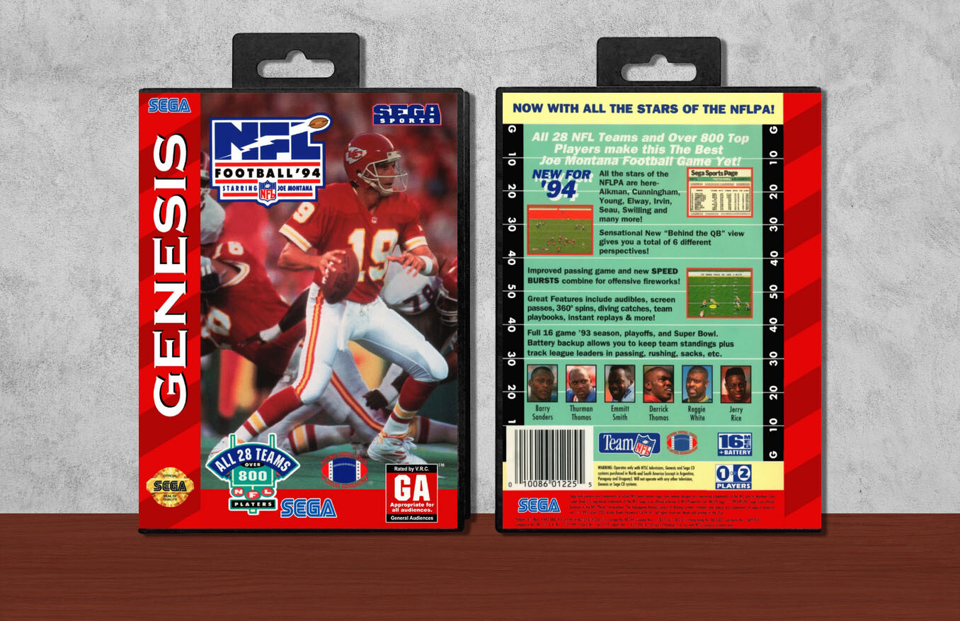 NFL Football &#39;94 Starring Joe Montana, Case Color: Black
