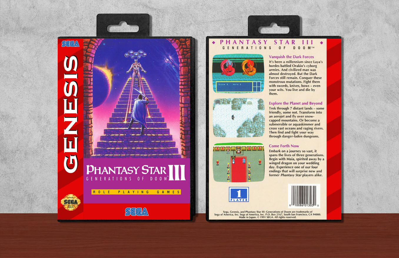 Phantasy Star III: Generations of Doom, Case Color: Black