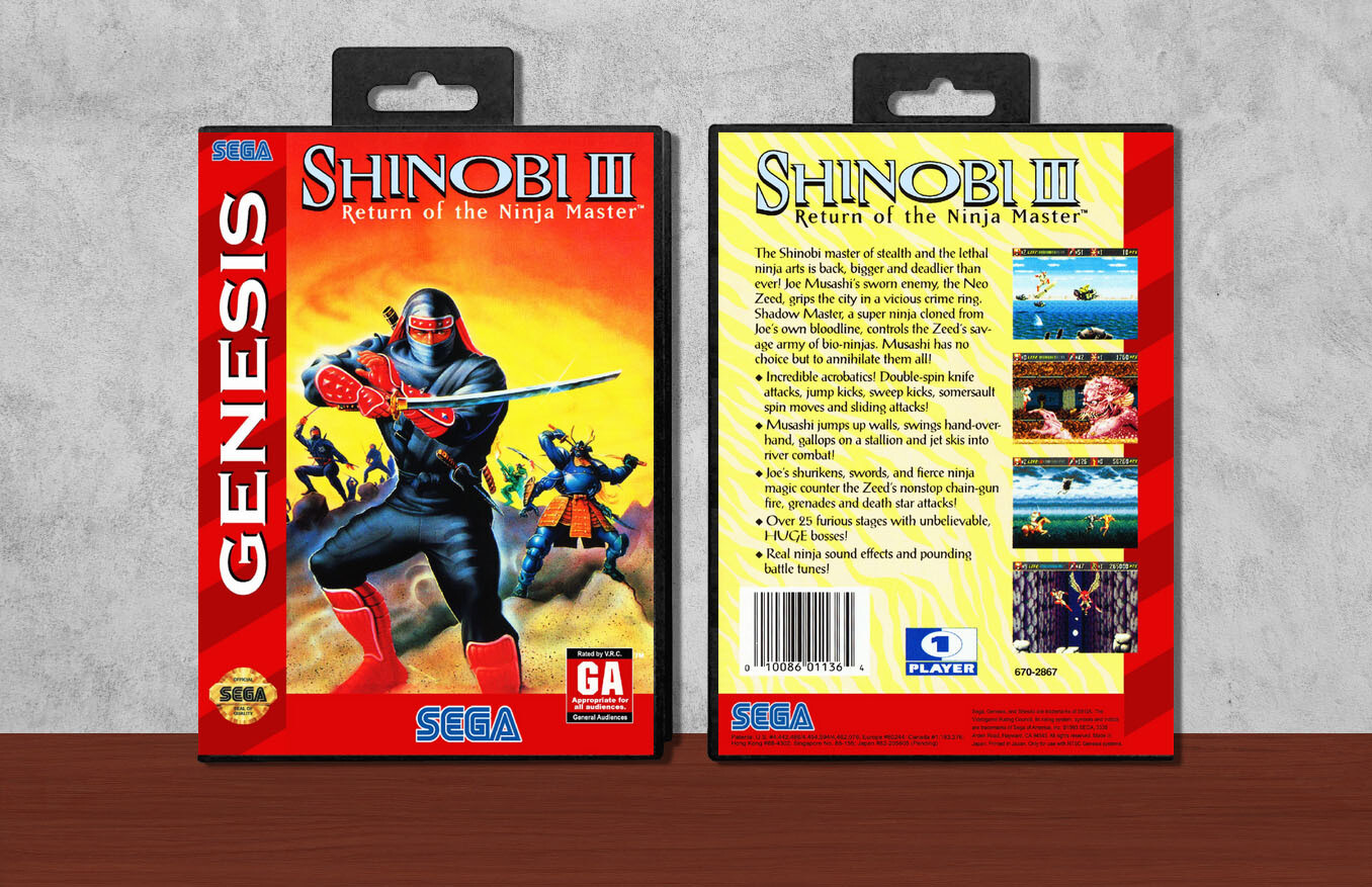 Shinobi III: Return of the Ninja Master, Case Color: Black